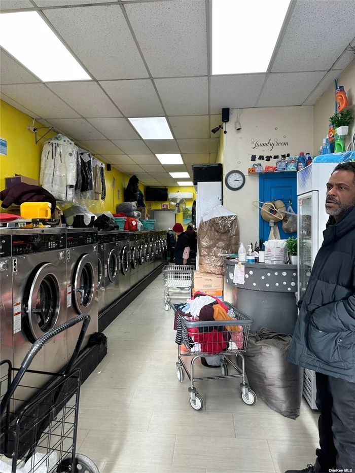 Laundry for sale. 17 Washers, 18 dryers, 1 parking spot plus storage in the basement. Excellent location, very busy area, a lot of houses, buildings, bus, train, stores. Great potential to make a lot of money. Rent a month $6, 800 includes real estate taxes, pay roo+4, 800 1 full time and 1 par time. water 2, 000 to 3, 000 every 3 months, gas and electric $2000, garbage=$100, phone $35 total Expenses $14, 735. Net income after expenses $5000 to $600 a month.
