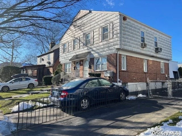 SEMI-DETACHED HOUSE in Great Condition , 3 bedrooms + 10x12 Sunroom , 1.5 bath building size 16.33x33.25 , lot size 25x100 , private driveway easily fits in 4-5 cars . wood floor , granite Countertop & custom made cabinets,  New Refrigerator, full Finished Basement -ALL WINDOWS FACING TO EAST, Washer/Dryer, Wall Unit A/C, New Roof installed in 2014 . oil heat & hot water. SOUTH EAST facing living room & dining area, GREAT NATURAL LIGHT , Sunroom can be your gym/office/or anything you want to be with separate entrance to lovely backyard . this is THE HOME for you. PRICED TO SELL !!! FRANCIS LEWIS HS !!! SCHOOL DISTRICT #26 .CONVENIENT TO ALL .