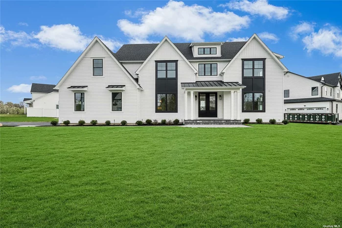 THE BRIDGEHAMPTON (2841 sqft base, with an option of a bonus room to bring total sqft to 3, 114 SF): 4bdrm-2.5ba Center Hall Modern Farmhouse, (our most cutting edge design). Features include 2-story foyer, a spanning almost 50&rsquo; open kitchen-dining-great room combination perfect for entertaining, and front or side-entry 2-car garage. This home is easily customizable into a 5/6 bdrm with possible 1st floor option. Design features includeBoard and Batten, vinyl siding with azek raised panel accents plus metal roof accents over the foyer. The full basement with outside entrance offers an addt&rsquo;l -1, 500 SF of space. Sycamore Estates is an 18-home new development consisting of 3 privately sidewalked cul-de-sacs conveniently located 5 minutes to the LIE and 9 minutes to the LIRR. Move walls, raise ceilings, design bathrooms, add extensions to your heart&rsquo;s content, fully customizable. We will consult you through the design process in order to build your dream home up to -6, 000 SF on lots up to half acre+. Pre-designed models are all available, versatile and easily modifiable to serve your needs and lifestyle. Following steps include a buyer consultation to design your dream home. Construction fees subject to change: Water Tap($4, 100), Utilities($1, 100), Gas(free, where applicable), Survey($1, 800) Transfer Tax (standard). Pricing, tax estimates and plans are subject to change and market conditions. Utilities will be subject to site selection. See attachments for specs. Taxes are estimated by Smithtown Assessor.