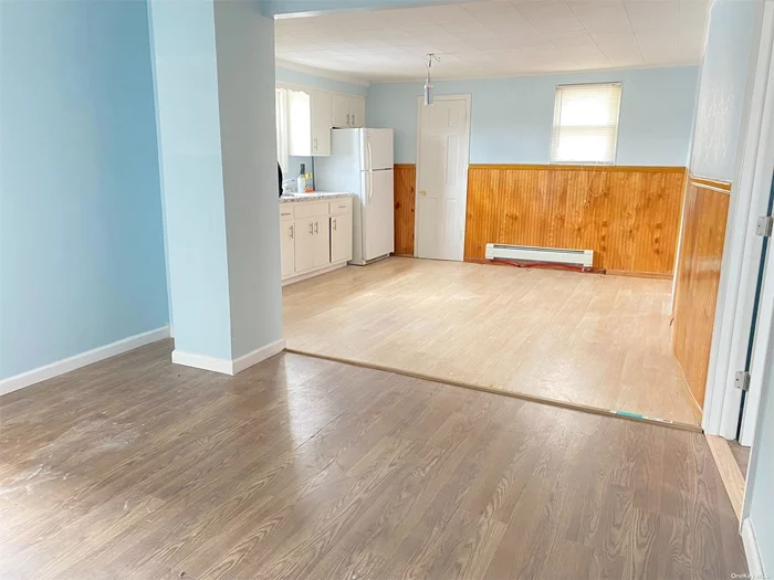 RENOVATED & Freshly painted, Brand New Kitchen, Two Bedrooms,  Living/Dining on second floor! Conveniently located close to Local Buses, Highways, restaurants/stores, and the LIRR. Landlord pays heat & water, tenant pays cooking & electric!  ****Finished attic with full bath for additional $1000**********
