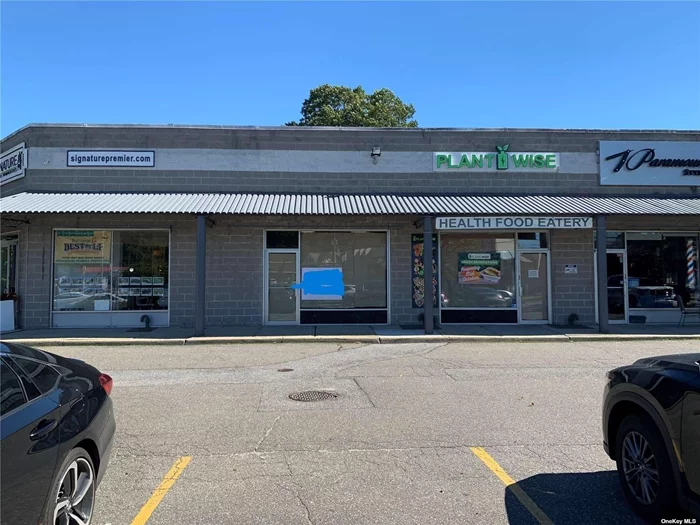 Prime location. One space available. 1000 SF. Plantwise is currently leased and photos are representative of establishment when it was in operation. PSF includes taxes, insurance and CAM.