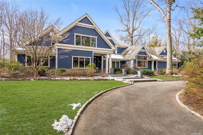 A handsome example of iconic shingle-style architecture, 16 Old House Lane offers timeless design for today&rsquo;s living. The intuitive functionality of its floor plan and its warm, easy-going vibe complement a modern lifestyle. Throughout the home&rsquo;s 5276sf of living space, craftsmanship is the touchstone, but the details really make it special. The layout provides discreet wings for private quarters and gathering spaces. Four bedrooms on the first floor are crowned by a second-floor primary suite with soaring ceiling, back-to-front windows, private balcony overlooking the rear property, oversized luxurious spa bath and an enormous closet. This level also includes a large home office. Gathering spaces are graciously scaled and thoughtfully arrayed. The living room and family room are both centered on stunning fireplaces and open to the back property. The eat-in kitchen which leads to the family room, includes a center island and peninsula, top-tier appliances and breakfast room. There is also a first-floor office/homework room and mudroom with access to the garage, laundry room and cabana-bath, and a sprawling basement. The property comprises two flat, private acres featuring an in-ground pool and terraces for lounging and dining. The grounds have been extravagantly planted with a seemingly endless assortment of flowering perennials.