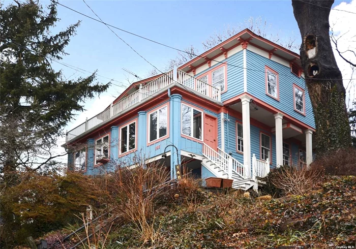 Beautiful Victorian sitting in the heart of Northport Village with waterviews as far as the Town Dock and out to Connecticut. Covered porch, patio, upper terrace and use of large backyard.