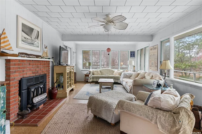 Charming Fire Island Home, within a stones throw from both the bay and the ocean, 3 very large bedrooms with expansive closets. Bright and airy Living area with eat in kitchen. Enjoy your morning coffee on your wrap around porch/deck.