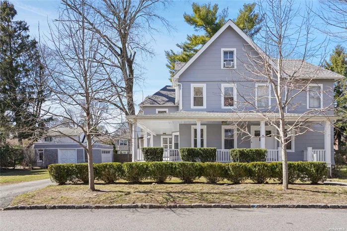 Premium location at the heart of Scarsdale on a very quiet street with short walk to train station, elementary, high school, and library. In a dry area, no flood issue. On a piece of large flat lot, experience this high ceiling, spacious, sun-drenched modern home. Mainly renovated in 2022, all new! High-end hardwood floor on first floor and brand-new carpet (hardwood floor underneath) on 2nd and 3rd floors. The first level features a family room, formal living room, oversized formal dining room, perfect for gracious entertaining, an eat-in kitchen with high-end appliances including a Liebherr fridge/freezer and a Bernazzani professional gas range. The second level boasts a primary bedroom with en-suite bath. Four additional bedrooms and two hall baths offer flexibility for family and guests. A bedroom and a large playroom on the third level. The expansive lower-level features luxury living with gym, office, media room, and laundry room. The covered porch provides spacious outdoor siting. The large flat side and back yards offer a private SOCCER FIELD and space for playing basketball and BBQ party.