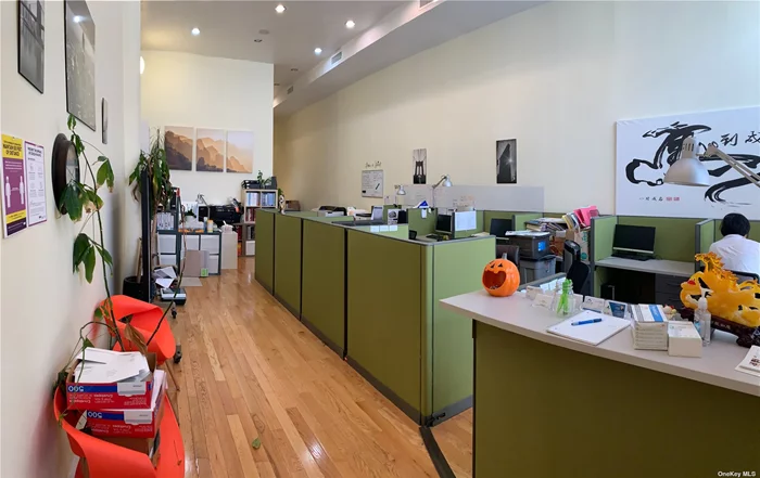Wonderful 14 ft ceilings on this third floor office. Welcoming all community facility uses, such a non-profit, offices, medical. Hardwood flooring throughout. Comes with a conference room and a private office towards the back. Large bathroom/kitchenette.