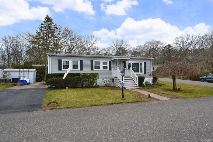 Welcome to Riverwoods, 55+ community in Riverhead. 2 Bedroom 2 Bath Ranch style. Roof is 10 years old. Windows updated and Front Door. A/c is 6 years old. New Sprinkler System, New Dish washer, Fridge and stove are 3 years old. Nice screen room for entertaining. 91 Pond Drive.