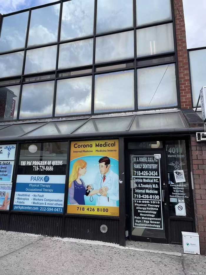***Professional Elevator building in Elmhurst CLOSE TO the Roosevelt Ave and Junction Blvd. train station. On second floor entire floor is 2200 SQF, Can be dividing 1000 sqf for $4000 per month including tax****