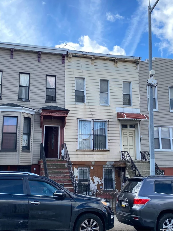 Fantastic opportunity to acquire this 2-family house in Sunset Park! Priced to sell! It features a 2 over 2 bedroom and a basement. House needs gut renovation. Strategically situated near shopping area, public transportation hubs, schools, and parks, this property offers convenience and accessibility.