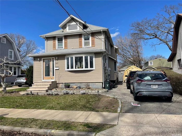 This Is What You Have Been Waiting For... A Fantastic completely updated Legal 2 Family Solid 2200 Sq Ft in Bellmore! In Award Winning Bellmore School District. Features Include Fully updated kitchen cabinets and bathrooms on 1st and 2nd floors. The 1st floor has a Living Room/Dining room, 2 bedrooms, 1 full bathroom, an Eat-in Kitchen, a Washer, and a Dryer. The 2nd Floor has a Living room/Dining room, 2 bedrooms, 2 full bathrooms, and an Eat-in kitchen with an entrance to a pulldown ladder Attic for additional storage. Fully Finished Updated Basement with Family Room, Updated 1/2 Bath with Separate Entrance! Updated Roof, Gutters & Leaders, and Updated Electrical. Big Backyard updated with all new pavers throughout, can be used for BBQs and parties. The driveway fits up to 4 cars and an additional 1 car detached garage. This property is located near Sun Rise Highway and 2 blocks away from LIRR everything is close and you&rsquo;ll find different Convenient for Transportation and Shopping!