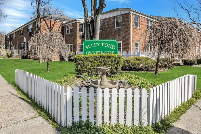 Welcome to Alley Pond Cooperative, a 37 acre manicured development in Bayside - Oakland Gardens Area. This lovely lower one bedroom unit offers an updated kitchen and bathroom, spacious rooms throughout, king sized bedroom, beautiful hardwood floors, combo Washer/Dryer, two wall unit A/C&rsquo;s, lots of closets + walk-in & Close to All. Maintenance Fee: $803.81 + Window Assessment: $60.20 (Until 9/2024). Shares: 172 & Dogs/Cats Allowed.