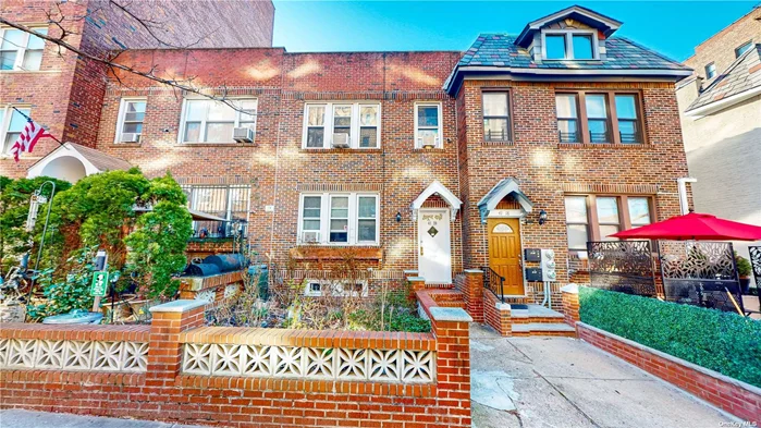 Welcome to the highly sought-after neighborhood of Sunnyside / Woodside! This charming attached Brick Two-Family is ideally located just 2 blocks from the 7 train, offering a quick 15-minute commute to Manhattan. Featuring a spacious 3-bedroom apartment on the 2nd floor and a large 2-bedroom apartment on the 1st, it&rsquo;s an excellent opportunity for homebuyers or investors. Enjoy abundant natural sunlight on each floor throughout the day. This property includes a full basement that presents ample space and potential. Additionally, take advantage of the 2-car garage and extra parking spot in the backyard, which can be rented out for extra income. Explore the nearby array of local eateries, cafes, and shops, as well as top-notch schools. Don&rsquo;t let this fantastic opportunity slip away!!