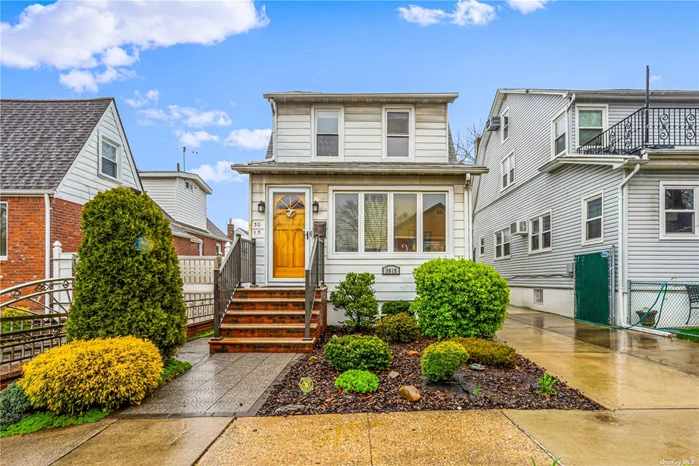 New to the Market! A classic colonial on a beautiful tree-lined North Flushing street. This welcoming home is ready to go, boasting updated front steps, pavers, and lush greenery that instantly enhance its curb appeal. Step inside to discover an open floor plan on the first level. You&rsquo;ll find an adjacent room perfect for storage or a mudroom, along with a convenient half bath, a cozy living room, and a formal dining area, all graced with gleaming hardwood floors. The kitchen has been fully renovated and equipped with stainless steel appliances, granite counters, and a stylish tile backsplash - a dream space for any cook. Upstairs, three bedrooms and a full bath await, each featuring freshly installed solid wood doors. Ascend to the third level to find a versatile walk-up attic, perfect for use as a guest bedroom, office, or den. Downstairs, the basement is fully finished, offering a comfortable family room, office space, a full bath, and a convenient laundry area. This property has seen several upgrades, including the conversion of the heating system to gas in 2019 and the replacement of all copper plumbing. Plus, a new garage door and patio have been added. The rear yard produces fresh figs from an established tree and blackberry canes bear ripe fruit throughout the summer. This home provides comfort and convenience, situated close to Bowne Park, schools (SD 25), and several bus routes to downtown Flushing (Q16, Q15A, Q15, Q28), as well as being less than a mile from the Murray Hill LIRR station.