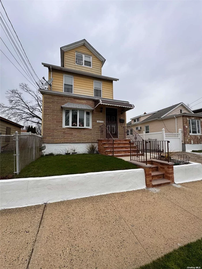 legal 2 family 2 over 1 with full finished basement w separate entrance 3 full baths new masonry work private driveway one car garage updated full bath on the first floor will not last close to JFK airport way underpriced come take a look today tons of potential