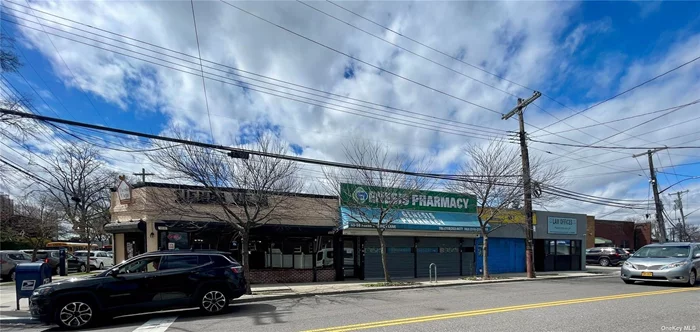Commercial building for sale. Located in the prime area of Fresh Meadows, directly opposite to P.S. 173 Elementary School,  this property is ideal for investment, owner occupancy, or stable rental income.  Zoning: R4, C2-2 Building Size: 6, 485 SQFT Land Size: 100*101.9 SQFT Stable income from current tenants including one restaurant, pharmacy, law office, and a party decoration store. Parking space located in the back of the building. with proximity to P.S. 173 Elementary School and MS 216 Middle School. Suitable for educational institutions, delis, and more.