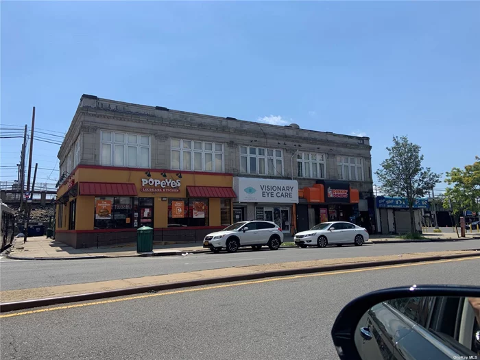 2nd Floor office for lease. 4, 300 SF. Join Popeyes and Dunkin Donuts on the corner of 218th Street and Jamaica Avenue in Queens Village, on the LIRR and MTA Bus stop plaza. Space includes reception area, three private offices, private bathroom, kitchen and large open space. Municipal LT and ST parking adjacent to the building.