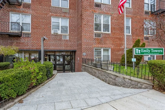 Large 1 Bedroom Co-op. Unit On 5th Floor. EIK With Dining Area. Large Living Room and a lot of space for storage Maintenance Includes Heat, Gas, and Water. Laundry In Building. One Block to Northern Blvd, Supermarkets. Near By Public Transportations. Convenient to All. No Flip Tax. No sublet. Pets Friendly.