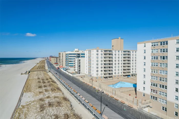 Welcome to The Long Beach Terrace, on Shore Road! This oceanfront building boasts an oceanfront pool and direct boardwalk/beach access, Party Room, Gym, Laundry, Bike storage, and security/check-in. Come and go easier with a circular drive leading to a completely renovated and diamond condition 2 Bed, 1.5 bath unit. Every corner of this unit is updated, fresh and functional! The building amenities include a large gym, laundry facilities, bike storage, and a party room. This self-managed building keeps maintenance low and includes taxes, building maintenance, heat, hot water AND electricity (shareholders only pay for Cable/WIFI). This is one of the few concrete buildings in Long Beach, so incredibly sound poof! Waitlist for parking, city bus stops directly in front of building with timed access to the LIRR (45 min to the city) and other points on the barrier island. Come experience life at the Beach!