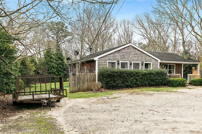 East Hampton Village Fringe Opportunity Ranch style home on half acre lot is awaiting your touch. Bring your imagination to this gem location. House offers 3 bedrooms, 2 full bathrooms with plenty of room for expansion in all directions. Great front and back yard, room for pool and pool house.
