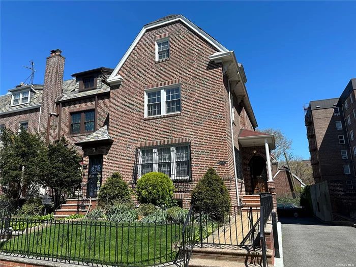 Very Large and updated 1-Family Tudor-Style Colonial in Jackson Heights! Incredibly spacious living area (2255sf), with an enclosed Foyer, Large Living Room with a Fireplace, many windows and plenty of natural sunlight, Large Formal Dining Room, Updated Kitchen (about 2014) with Granite Countertops and Stainless Steel Appliances, 5 Bedrooms, 2 Full Bathrooms, Skylight above stairway, and plenty of storage space throughout. Outside Separate Entrance to a Full, Finished ground-level Basement (separate utility room and laundry area), natural gas Weil McLain boiler and separate hot water heater, attached 1-Car Garage, 1 additional parking space, and a Private Patio with a Fenced Yard. Shed is a gift. Near to buses, LIRR, parks, restaurants & shopping. Appliances all included as is. Though believed accurate, all information including taxes must be independently verified. Taxes are stated for 2024. Schools are as reported by Niche. Owner, Listing Agent & Broker are not responsible for any inaccuracies, prospective buyers & their agents must confirm all facts.