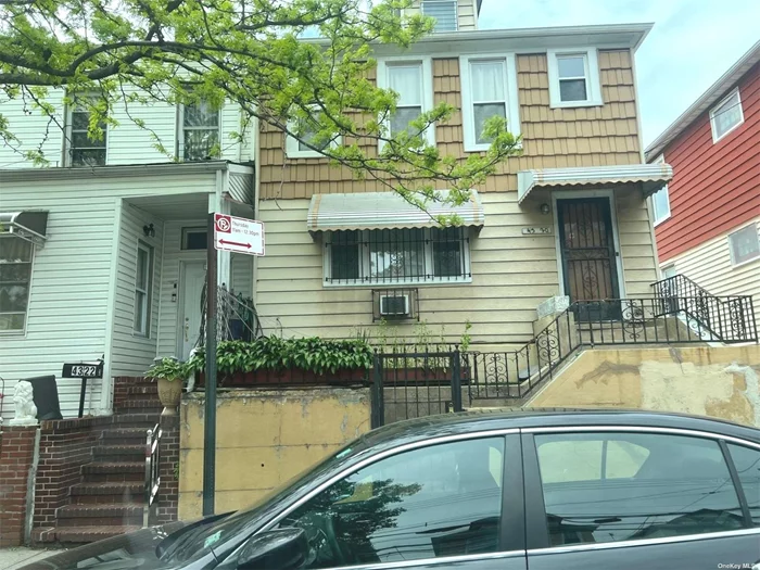R5 Zoning in the center of Woodside. A mid block 3 Bedroom 1.5 bath colonial detached house sitting on 25X100 Land. With great potential to expend or rebuild for multi family. Large back yard. Low tax. close to restaurant, shopping, transportation and everything.