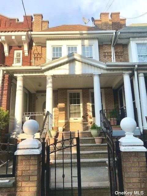 Brick 1 Family home in the heart of Woodhaven. Open front porch and fenced in yard create a desired tranquil outdoor space for the family. Quiet one way block close to Jamaica avenue J Train, blocks from Woodhaven Blvd and 2 Blocks to Beautiful Forest Park. This lovely home is move in ready with high ceilings, spacious rooms, and wonderful woodwork and historic details. Stainglass pocket doors, crossbeam ceiling, Tin ceiling add to this charming colonial home. Full finished basement has endless possiblilites with access from the front and rear of the house as well as a wide staircase from the 1st floor hallway. All preappoved buyers welcome!