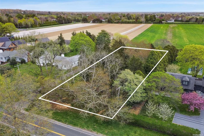 Located in the Hampton Park area just outside Southampton Village,  Vacant land Build Opportunity, .57 AC Abuts 12 + acres of AG Reserve, R-40 zoning. Elevated lot overlooking 12+ acres of agricultural reserve and farmland. 4, 960 SF lot coverage for a sizable home with pool and pool house. Hurry, this one won&rsquo;t last.