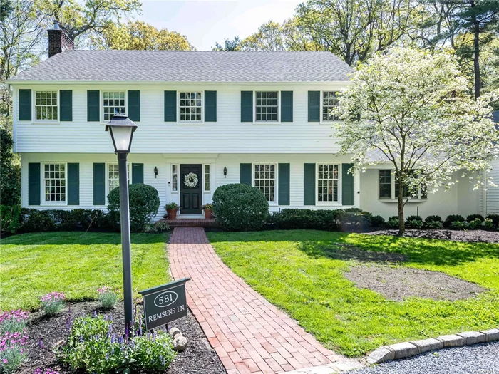 Classic colonial meets fresh contemporary. Tucked away on a quiet cul-de-sac next to The Muttontown Club, this center hall home blends traditional architectural details with design-driven upgrades. The result is a newly renovated home with beautiful, well-composed spaces. Five Bedrooms, 3.5 Baths, Family Room with Fireplace and Cathedral Ceiling, Designer Kitchen with Island plus Breakfast Room. Bedroom and Full Bath on First Floor, Separate Stair to Fifth Bedroom on Second. Inground Pool and Spa surrounded by Brick Patios. Nestled on 2.6 Acres of Private Wooded Property. Choice of Locust Valley or Oyster Bay Public Schools.