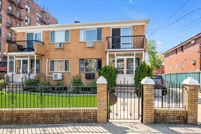 Welcome to this charming brick-built 2-family home located in the heart of Flushing. Built in 1993, this property offers a spacious 20.04x55 building size on a generous 126x35 lot with R3-2 zoning. 1st Floor features 3 bedrooms, 2 full baths, living room, and dining room. 2nd Floor features 3 bedrooms, 2 full baths, living room, skylight, dining room and balconies. The basement, accessible via a separate entrance, offers added convenience with side and rear access to the backyard. Detached garage and an extended driveway capable of accommodating up to 5 cars. Great Location, close to all!