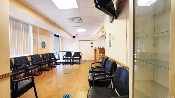 Professional Use Coop Unit Medical Office on The Ground Floor. Incredible Location in the Heart of Rego Park. Fully Equipped & Perfectly Designed Modern Plug & Play Medical Office. Street Level Handicap Accessible Private Entrance with Ramp. Office Meets all ADA Standards. Features Large Waiting Room, 2 Consultation Rooms, 5 Examination Rooms, Manager Office, Laboratory Station (can be converted to additional exam room).Full Kitchen, 3 Bathrooms, Sizable Well-built storage Spaces. Looking for 5 year lease. Central AC, Heating. Includes All Utilities. Close to Subway, Busses, LIJ Hospital. Suitable for 2 Medical Professionals.