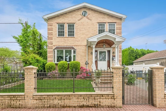 Stunning Brick Colonial, w/Lots of Updates, Great Location. This spacious & well-maintained all-brick Colonial in Floral Park boasts just over 2, 200 sf of living space w/4 bedrooms & 3.5 baths. Fully fenced property w/gated entry & driveway, detached 1-car garage, & a private backyard space w/sparkling above-ground pool perfect for summer cookouts. The main level has gleaming hardwood floors, recessed lighting, crown molding & chair rail details, all in a tasteful classic style. A large living room welcomes you inside & provides open flow into a FDR w/plenty of space for hosting dinner. The fully renovated chef&rsquo;s kitchen has rich wood cabinetry, tile floors & backsplash, stainless steel appliances, 3 Ovens & center island, as well as a generous breakfast area w/tons of additional cabinets & counter space. A full bath with custom tile and walk-in shower complete this level. An oversized primary retreat can be found upstairs, & offers a big bedroom, walk-in closet with built-ins, & a full en-suite bath with stone topped storage vanity & shower. Three additional bedrooms are served by a full hall bath w/storage vanity and tub/shower combo. There&rsquo;s more living space on the finished lower level, housing a sprawling REC room w/wet bar & refrigerator plus laundry room, convenient half bath, utilities, storage & outside entry. Ideal location within blocks of shopping, dining, schools, mass transit options & highways, w/lots of parks & recreation in the area. Move-in ready gem, just waiting for you to unpack & enjoy!