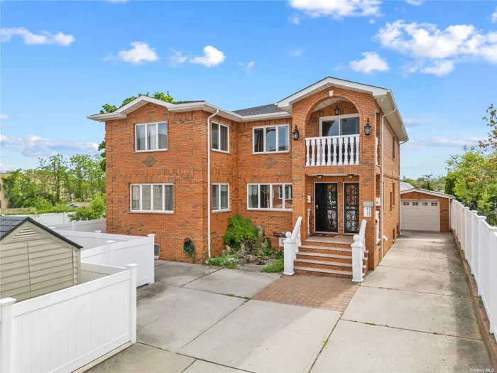 Welcome to this stunning 2-family brick detached home in Whitestone! With a spacious building size of 3040 SF and a generous lot size of 6161 SF, this residence offers ample space and comfort for you and your family. The first floor comprises a large living room seamlessly integrated with an open kitchen, along with 3 bedrooms and 2 baths. On the second floor, you&rsquo;ll find another spacious living room with an open kitchen, 3 bedrooms, 2.5 baths, and a balcony for added relaxation. Enjoy the convenience of a fully finished basement with high ceilings, a sauna, a full bathroom, and a separate entrance. Additionally, it features a long private driveway that leads to a huge backyard with a detached garage. The backyard oasis boasts a giant patio with pergolas, perfect for gatherings with friends and family. Located just a short distance from Whitestone Shopping Center, offering Key Food, banks, restaurants, and convenience stores. Plus, with Q15 and QM2 bus stops nearby, commuting to Main St. Flushing and Manhattan is a breeze.