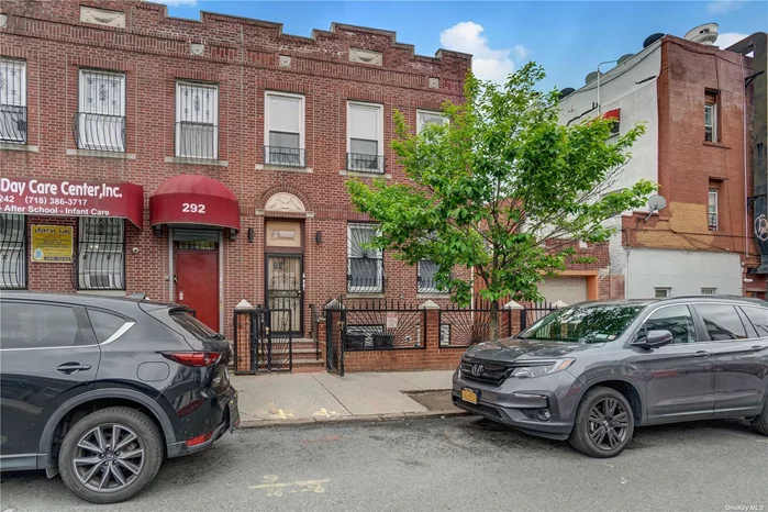 Semi-Detached Brick 4 Family w/ Garage on Oversized Lot! Calling all developers & investors! This extra large building, which is super rare in Bushwick, is located just 2 blocks to the L, M trains (Myrtle-Wyckoff Ave station), 6 blocks to the Gates Ave J, Z trains line, and a few blocks to the Wyckoff Hospital and local businesses. Neighborhood highlights include: Art galleries, Maria Fernandez Park, trendy nightlife bars, famous restaurants and an organic Farmer&rsquo;s market on Saturdays. This Property is an Investor&rsquo;s Dream! It features: - 4 Apartments (2 Units on each floor. No Leases) - Front and rear units; 1st fl: 2BR apt w/ private patio and direct access to backyard; 1BR apt - 2nd Fl: 3BR Apt; 1BR apt - All Apartments are in good condition, original wood floors and contemporary design with respect to its pre-war character and charm - Bright exterior, very high ceilings, tall windows - Quiet building. Very well maintained. - Building may be delivered vacant upon closing - Full Basement - Large Backyard Other Features: fully finished basement w/ 2 separate entrances; beautiful fenced massive backyard w/ garden & separate garage; private driveway; new windows and siding done 2 years ago; roof installed 8 years ago and maintained every year; updated electrical; additional 6, 042 buildable sq. ft. left. Building: 20 x 80 ft Lot: 38 x 100 ft Zoning: R6 FAR: 0.84; Max FAR: 2.43 (6, 042 additional BSF) Taxes: $9, 146/yr Please note that some photos are virtually staged to highlight the property&rsquo;s potential. Great opportunity!