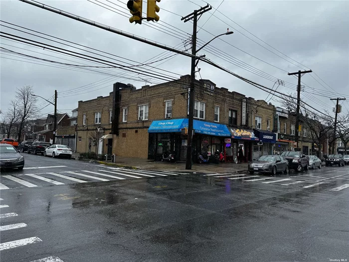 Excellent investment opportunity in heart of South Ozone Park on Rockaway blvd Mix Use Building with no lease to Tenants 2 Apartments on Second Floor 2 Bedrooms Each, 1 fl has 1 Store rented no lease with 2 car Garage.