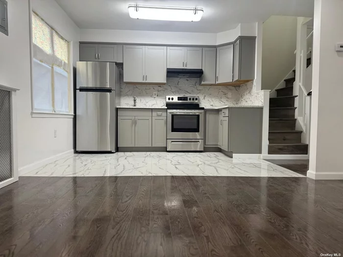 Large 2 Bedrooms Apartment Totally New. 2nd Floor of Private House in Queens Village, Neighborhood of Bellaire Estates. Open concept Living room/ Dining room, New Kitchen and Full bath. New Stainless appliances. All Utilities Included.