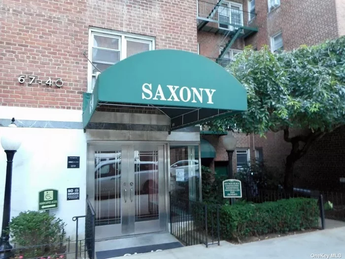 Rarely available huge two bedroom Coop (1200sqft) at Saxony of Forest Hills. Great layout with windowed kitchen separate dining area, huge living room, two oversized bedrooms and plenty of closet space. The Saxony is well maintained has 2 laundry rooms, a live-in super, a back patio/courtyard. Prime location on the south side of Queens Blvd just steps to the 67th Ave train station. Close to E, R, F, M trains. No Flip Tax. Sublet is allowed after 3 years.