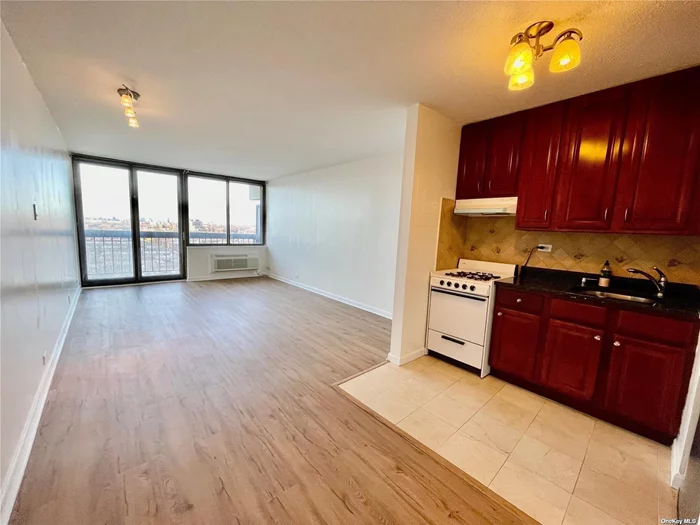 renovated, lovely studio with open concept Leading to a Terrace with unobstructed view at The Village mall Condo! 24 Hrs doorman, amenities such as gym, Olympic size swimming pool, (both extra fee) BBQ, Laundry on each FL, one indoor parking spot are available at $100 per month! Located Few blocks from ST Johns University, closed Queens Hospital, Queens Presbyterian Hospital and Queens College, Shopping, restaurants and supermarkets are near by, Q25, 34, To E, J, #7.Q46 To E, F, Train, express buses to Manhattan, Convenient To All.