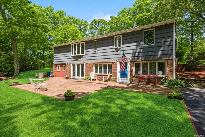 One of a kind, beautifully maintained 2400 square foot colonial...just shy of an acre (.87). Enjoy the tranquility on your brick patio in the front yard or entertain on the sprawling grassy area in the backyard with a permitted semi inground pool and deck (liner is two years old). Cozy up to the fireplace in the spacious living room or enjoy your morning coffee in the sunlit eat in kitchen with a large pantry for all your storage needs. A powder room and laundry are off the formal dining room. First floor bedroom has ductless air conditioning. The second floor has an office with sliders to the back yard, generous primary bedroom with ensuite, two additional bedrooms and a full bath. Two sheds for all your outside storage. Low taxes. Survey attached.