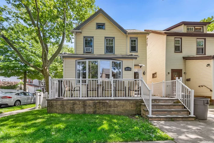 Welcome to 207-20 34th Avenue, Bayside, NY 11361! This charming residence boasts an inviting exterior with a 2018 PVC fence, a newly finished front porch featuring slate, concrete, and new steps, ensuring an excellent first impression. Enter inside to discover a beautifully updated interior. The kitchen, renovated in 2022, offers radiant floors and quartz countertops, complemented by an Anderson sliding door. Both the kitchen and upstairs bathroom are legal extensions, adding to the home&rsquo;s functionality and value. Both bathrooms, renovated in 2021, feature elegant ceramic walls and porcelain floors, highlighted by a luxurious Artos rain shower system. The main bedroom, finished in 2023, showcases bamboo hardwood floors and a spacious walk-in closet. The attic, finished in 2005, and the basement, completed in 2011, provide ample additional living space. The exterior of this home is equally impressive. The backyard, redesigned in 2023, includes new concrete and a dry well system with two drains for optimal drainage, alongside a brand-new rear porch. The concrete work continues around the side of the house, ensuring durability and aesthetics. The roof and gutters, both replaced in 2018, come with a warranty for peace of mind. Mechanically, the home is in top shape with a boiler and water heater from 2010, ensuring efficiency and reliability. Located in a prime Bayside neighborhood, this home is close to excellent schools, parks, shopping, and dining options. Don&rsquo;t miss the chance to make this meticulously maintained and thoughtfully updated home yours!