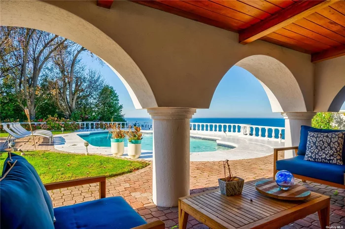 Summer Rental Rates: June Only $15, 000, July $22, 000, Aug-Labor Day $25, 000, July to Labor Day $45, 000 or annually at $11, 000 per month. This Mediterranean Villa is Perched On a Bluff Overlooking the Long Island Sound with Views to Connecticut. Enjoy the Gunite Pool, the Covered Terrace for Outside Entertaining and the Modern Amenities of this Gated Residence. Explore all Northport has to Offer with Many Restaurants, Shops, Marinas, Farmers Market and Theater.