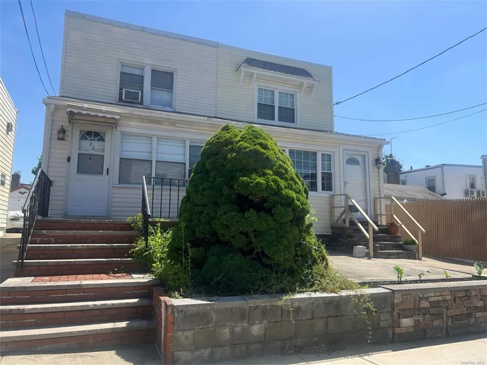 This property features 3 bedrooms, 2 bathrooms with a finished basement. It&rsquo;s located in the prestigious school district serving P.S. 159, I.S 25 and Bayside High School. The house is conveniently located near the Q28 bus stop which provide direct access to Flushing. The property is also located near shops, parks, restaurants and schools. The backyard has a shed for storage. The layout on the first floor consists of an eat in kitchen, dining room and living room. There are 3 bedrooms and a full bath on the second floor. The basement has a laundry room and full bath. This house is perfect for handyman and investor. Will not last.