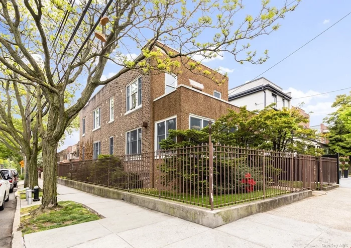Welcome to a unique opportunity on the vibrant corner of 21st Ave and 45th Street in Astoria! This legal two-family brick home offers endless possibilities for customization, allowing you to create the perfect space tailored to your needs and dreams. The moment you step onto this corner lot, you&rsquo;ll appreciate the classic charm and modern conveniences this property has to offer. The ground floor currently offers a versatile office space that can be transformed into a spacious second residential unit. Envision creating a cozy living area, a modern kitchen, and inviting bedrooms to complete this transformation. The flexible layout provides a blank canvas for you to design your dream home, perfectly suited to your lifestyle and preferences. This area is ready to adapt to your vision. Ascend to the second floor, where a spacious and sunlit apartment awaits. Gleaming hardwood floors guide you through the expansive living spaces, setting a warm and inviting tone. The renovated kitchen, boasts sleek granite countertops and stainless-steel appliances, perfect for crafting gourmet meals. Enjoy morning coffee or evening sunsets on the private balcony, a serene escape amidst the city&rsquo;s hustle and bustle. Three generously sized bedrooms offer ample space for relaxation and rest, while two full bathrooms ensure comfort and convenience. Every detail of this home is designed to enhance your living experience, from the thoughtful layout to the premium finishes. The full, unfinished basement provides a blank canvas for your imagination. Use it for storage or explore its potential for additional living or commercial space. The detached 1-car garage and private driveway add convenience, a rare find in this coveted area. With R4 zoning, the property holds significant potential for conversion and expansion into a legal 2 or 3 family (please consult with your architect), making it a smart investment for future growth. Situated in the Ditmars District of Astoria, this building benefits from the neighborhood&rsquo;s eclectic dining options, and excellent transport links. Everything you need is just a stone&rsquo;s throw away. This charming brick building is more than just a property; it&rsquo;s a canvas for your dreams.