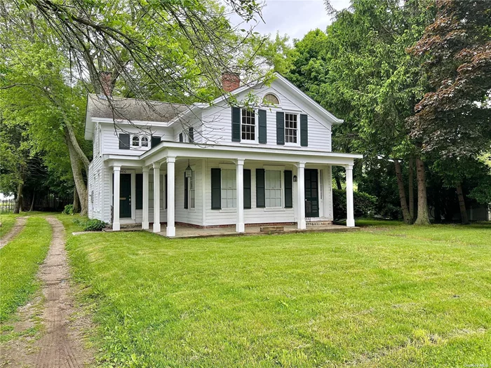 2024 Rates $3, 500 Year Round, July $7, 500, August-LD $7, 500: Circa 1900 farm house abutting vineyard located in Mattituck-Cutchogue School District. This updated home features an eat-in kitchen, full bathroom, living room, home office and bedroom on main level with 3 additional bedrooms on second floor. Original wide plank knotty pine floors throughout as well. This home is being offered seasonally and year round fully furnished.