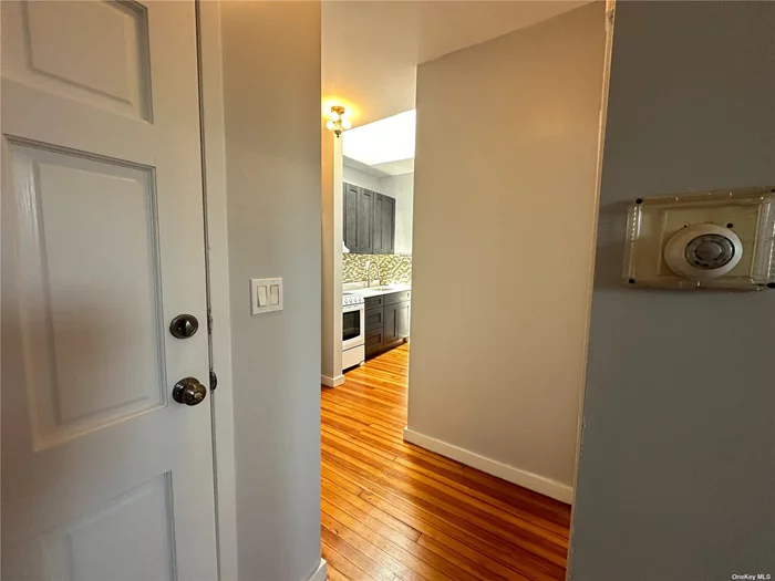One Bedroom One Bathroom Apartment with hardwood floors. Kitchen and bathroom recently updated. New cabinets, countertops, and back splash installed in the kitchen. Bathroom is equipped with ceramic tiles and a new vanity. All utilities included in rent.