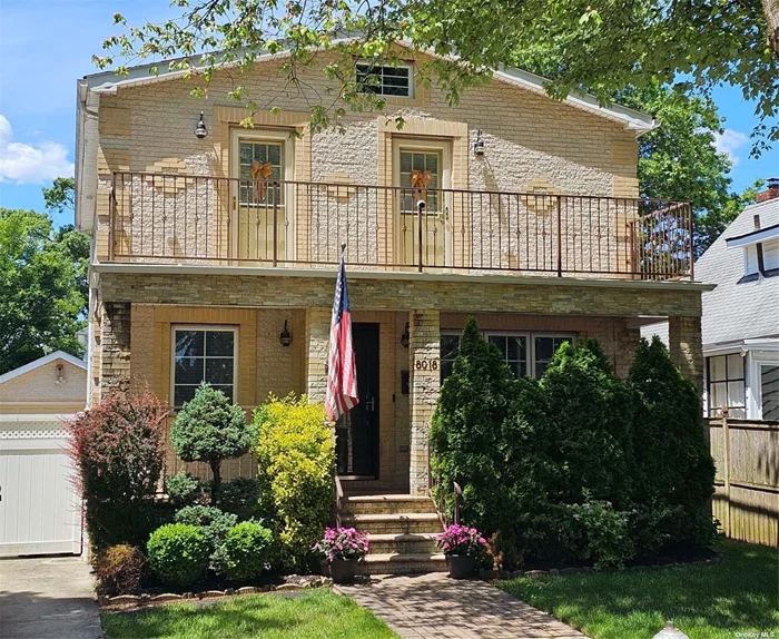 10 Years Young! Beautiful house was completely reconstructed in 2014 from ground up. Coveted school district 26! Large 4 bedrooms, hardwood floors, new 2 zone central air conditioning and heat, skylights in the bathrooms enhance the sense of space and light throughout the house. Beautifully finished basement with separate entrance. Two spacious decks, one on the front of the house and one in the backyard, perfect for outdoor dining. Outside, a meticulously landscaped fenced yard offers a serene retreat in NYC.