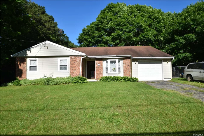 Don&rsquo;t miss out on this 3 bedroom, 2 bath ranch style home with plenty of potential and situated on a football field sized 100x300 property. Conveniently located minutes from the Long Island Expressway but tucked away in a quiet little neighborhood. This lovely home is ready for you to renovate with your own finishing touches!
