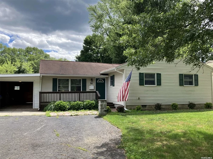 Well-maintained, move-in condition, Single floor ranch was redone in 2012, including 200 amp new Electrical, heating system, and wall-to-wall hardwood floor, located at 24 Patricia Ln, Washingtonville, NY. Municipal water, sewer, and gas. This cozy home features 3 bedrooms, 2 full bathrooms, a dining room, and a carport with a total finished area of 1, 334 sq. ft. Situated on a spacious lot size of 12, 186 sq.ft., this property offers plenty of outdoor space for enjoyment. Perfect for a small family or first-time home buyers, this property is full of potential and character. Don&rsquo;t miss out on the opportunity to make this house your home!