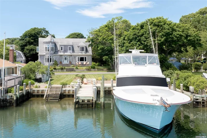 Experience Summer Camp Bliss at 2480 & 2335 Minnehaha Blvd, Southold. Step into a world of endless summer fun at this quintessential summer camp property, perfectly sited on two lots with expansive bayfront views featuring picturesque sandbars and a pristine beachy landscape. This Nantucket-style cedar shake home, with its charming Dutch doors and expansive decks, invites you to soak in the refreshing sea breeze and panoramic vistas of the creek, bay, and the impressive yacht docked right at your doorstep. The open floor plan seamlessly connects the gourmet kitchen to a cozy living room equipped with a built-in wet bar, where you can enjoy your favorite drinks while gazing through the picture window at the serene waters. Originally designed as a main floor master suite, the home&rsquo;s addition now serves as a state-of-the-art golf simulator room, adding a playful twist to luxury living. Embrace your love for the water with riparian rights and a private dredging permit valid for ten years, ensuring your dock remains in prime condition for your 66&rsquo; yacht. A waterside storage shed keeps all your water toys, from paddleboards to kayaks, within easy reach, making spontaneous adventures a breeze. The current black lab resident epitomizes the joy of this property, eagerly chasing after paddleboards and kayaks, and even racing across a nearby island to lead the way back into the water. It&rsquo;s a true testament to the playful spirit that defines this unique home. For those moments when you seek tranquility, multiple decks, patios, and a private man-made beach on Corey Creek offer serene spots to unwind. Alternatively, the natural beach of the Laughing Waters homeowners association on Hogs Neck Bay provides an idyllic setting for relaxation, where the sounds of the residents laughing epitomize the joyous community spirit. This property is not just a home; it&rsquo;s a lifestyle, where every day feels like summer camp. Perfect for those who cherish waterfront living, active recreation, and the simple joys of nature, 2480 & 2335 Minnehaha Blvd is a dream come true for both humans and their furry friends. Don&rsquo;t miss the chance to make this enchanting retreat your own and create memories that will last a lifetime.