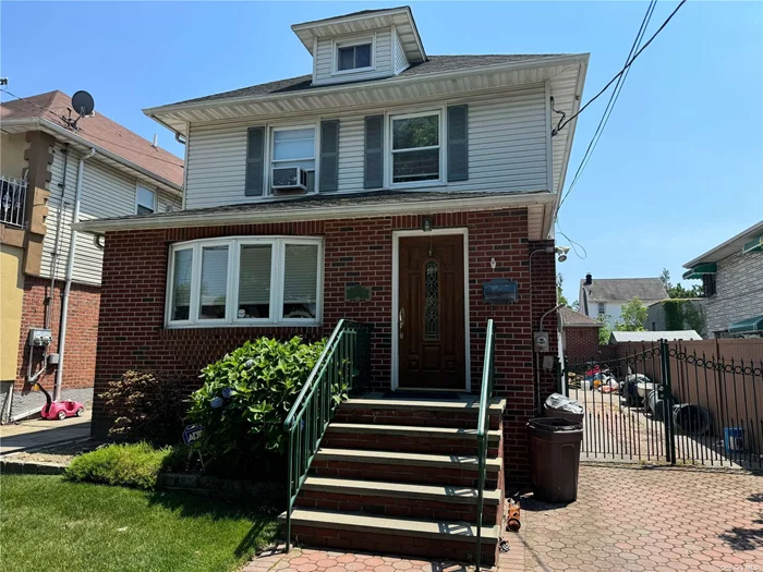 Flushing/Fresh Meadows Excellent Location offers R3-2 Zoning and Easy Conversion to Legal 2 Family! 40x100 Lot Size! Currently Used As 1 Family. Main Level presents LR, FDR, Office, KIT. Second Floor presents 3 Bedrooms, 1 Full Bath. Full Basement w/High Ceilings, 1 Bathroom. 1.5 Car Garage plus Long Driveway for Multiple Car Parking! Very Convenient to Transportation and Shopping!