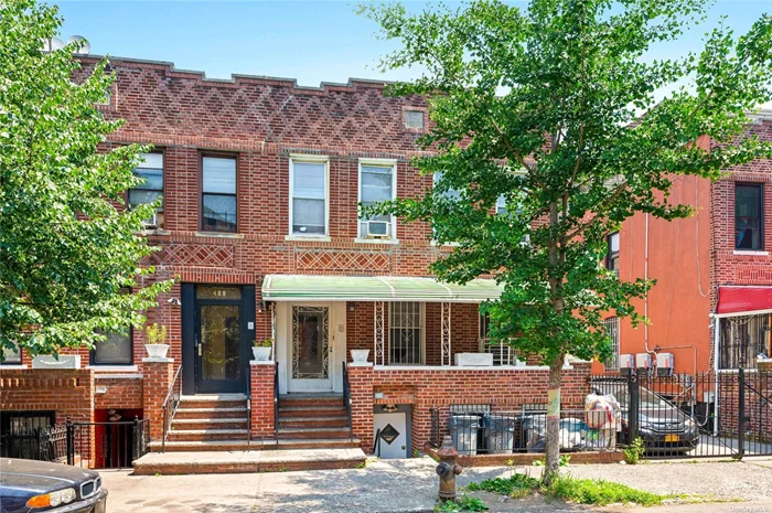 This legal four-family investment property, located in the heart of Brownsville, offers a unique opportunity for investors. It comprises four units; three 2-bedroom apartments and one 1-bedroom apartment, this all-brick building is also fully tenanted, with no tenants currently on a lease. The property features a full finished basement, the heating system comprises a single boiler providing steam heat throughout the building. Accessibility and convenience are highlights of this property as well, situated along the B8 and B35 bus routes and near the 3 train. This strategic location offers tenants easy access to transportation, making it a desirable place to live.